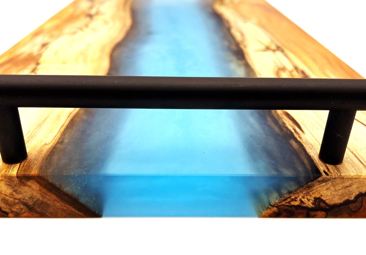 Spalted Ash Epoxy Resin River Shot Serving Tray