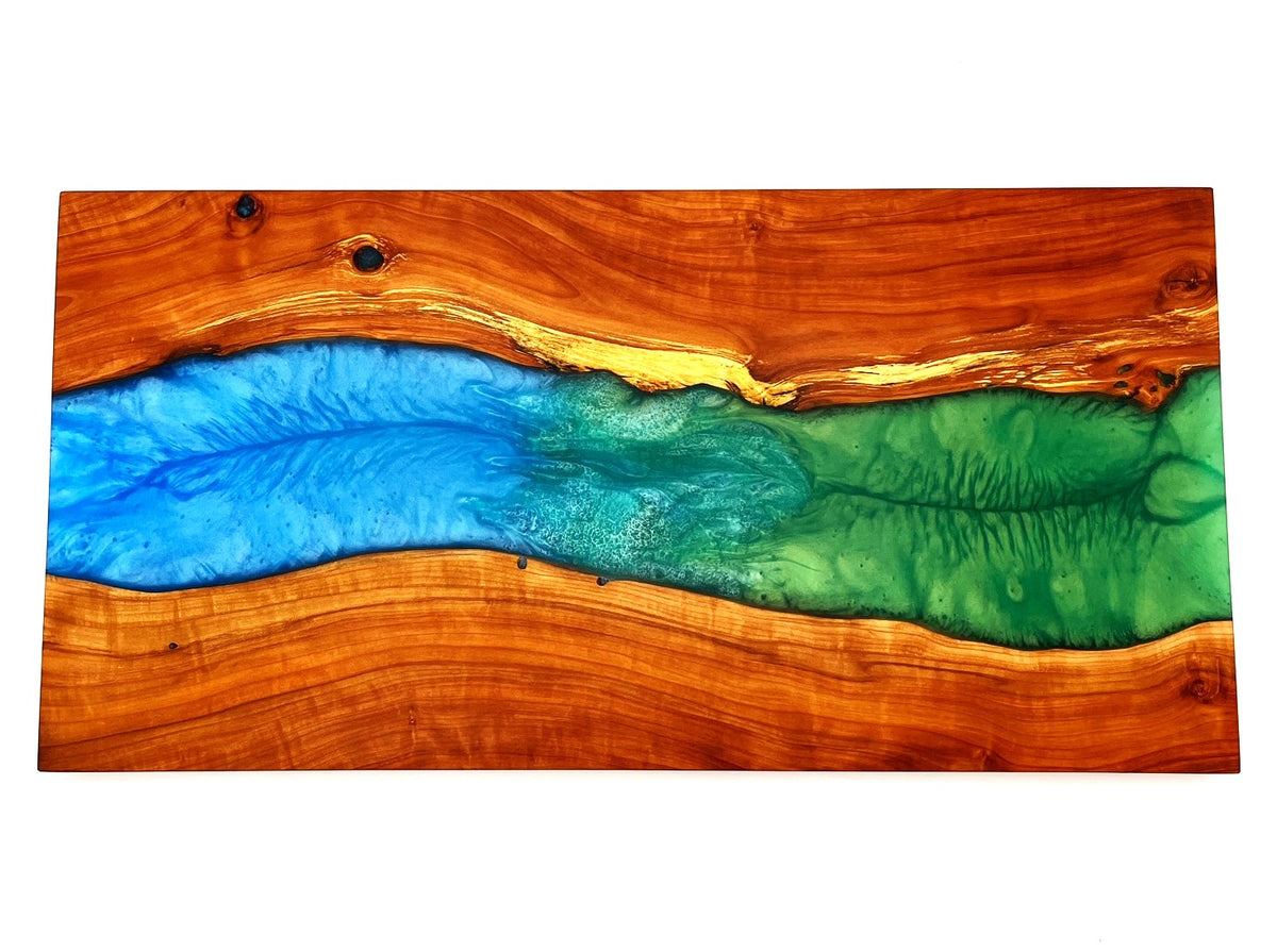 Applewood Epoxy Resin River Charcuterie Board