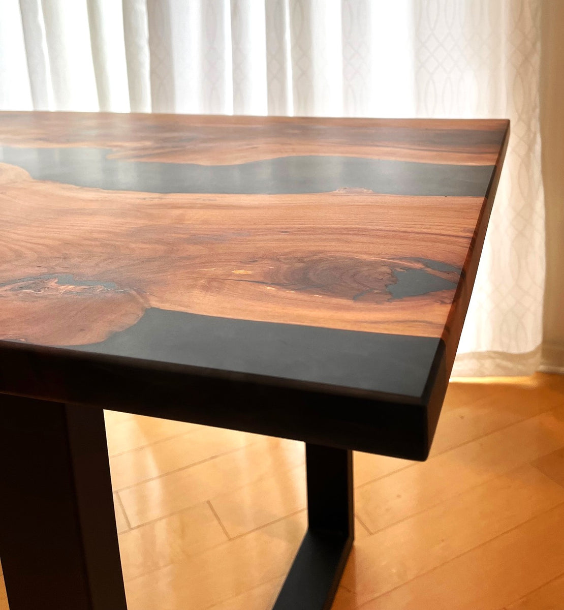 Applewood Epoxy Resin Dining Table The WoodenStone