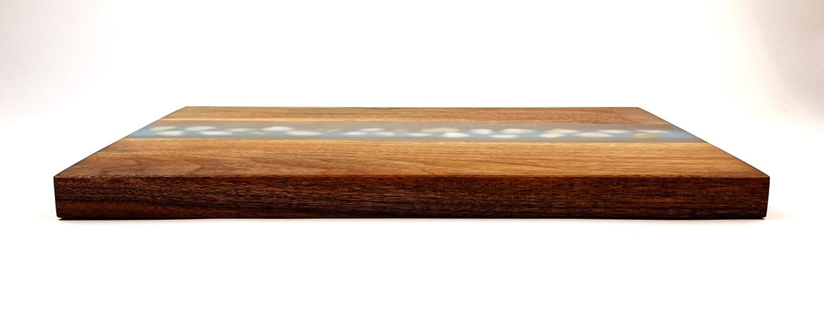 Walnut Epoxy Resin River Seashell Cutting Board – The