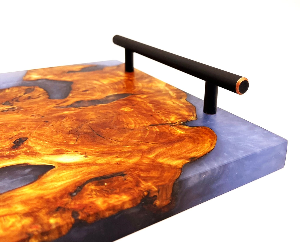 Applewood Burl epoxy resin serving tray The WoodenStone
