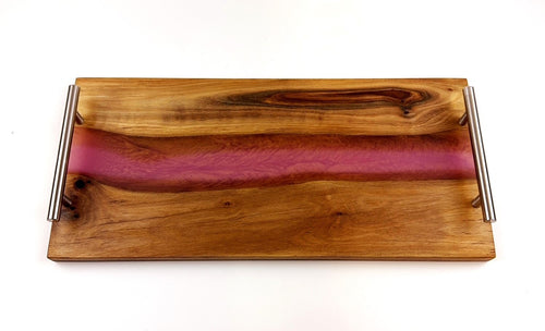 Walnut Epoxy Resin River Serving Tray