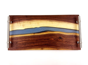 Walnut Epoxy Resin River Serving Tray