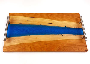Cherry Epoxy Resin River Serving Tray