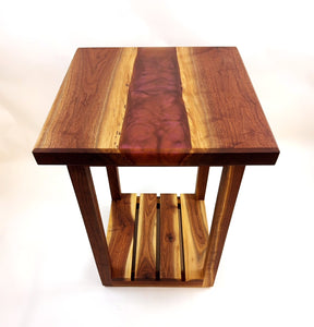 Walnut Epoxy Resin River End Table