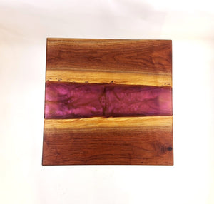 Walnut Epoxy Resin River End Table