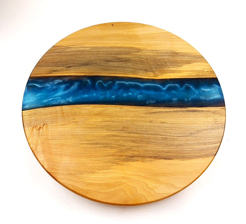 Sugar Maple Epoxy Resin River Lazy Susan
