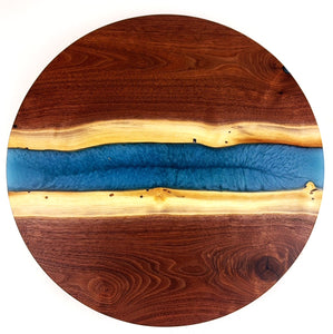 Walnut Epoxy Resin River Lazy Susan