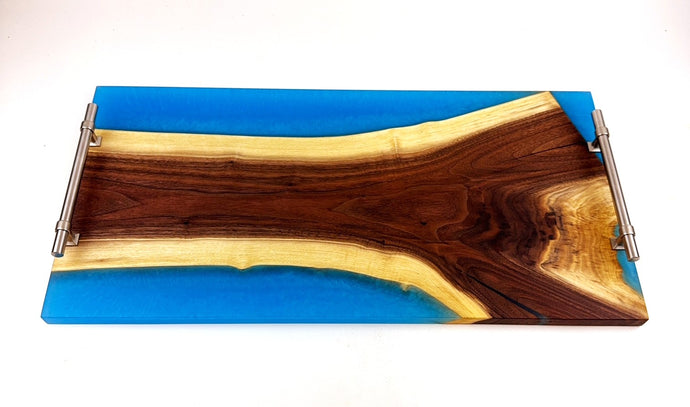 XL Walnut Epoxy Resin Serving Tray