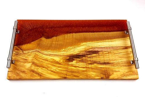 Olivewood Epoxy Resin Serving Tray