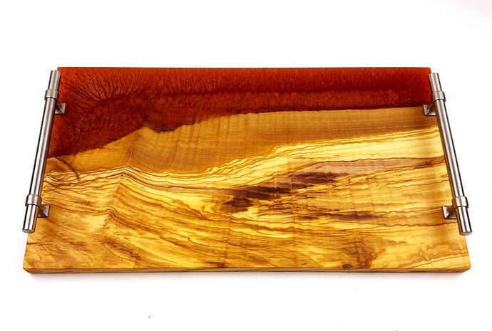 Olivewood Epoxy Resin Serving Tray