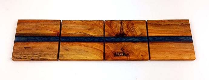 Applewood Epoxy Resin River Coasters (set of 4)