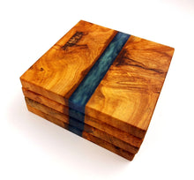 Applewood Epoxy Resin River Coasters (set of 4)