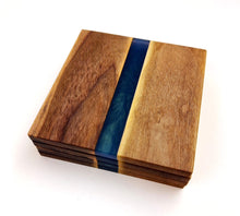 Walnut Epoxy Resin River Coasters (set of 4)
