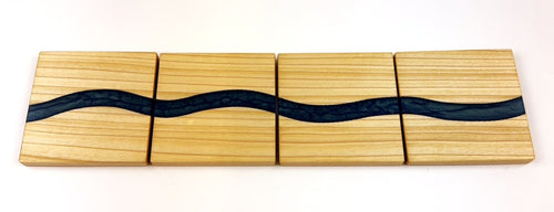 Poplar Epoxy Resin River Coasters (set of 4)