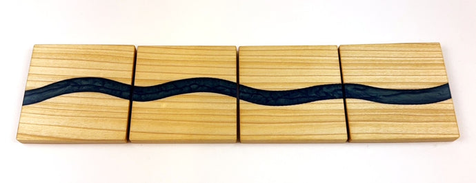 Poplar Epoxy Resin River Coasters (set of 4)