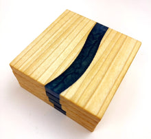 Poplar Epoxy Resin River Coasters (set of 4)