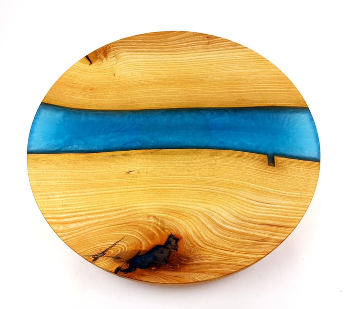 Chestnut Epoxy Resin River Lazy Susan