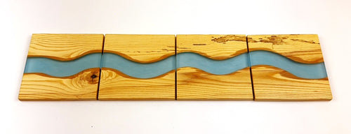 Ash Epoxy Resin River Coasters (set of 4)