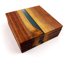 Walnut Epoxy Resin River Coasters (set of 4)