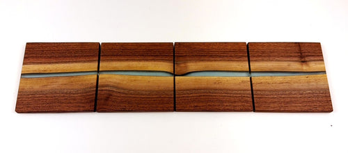 Walnut Epoxy Resin River Coasters (set of 4)