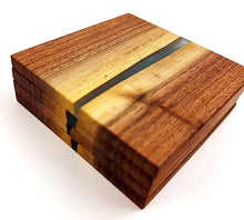 Walnut Epoxy Resin River Coasters (set of 4)