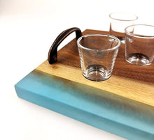 Walnut Epoxy Resin Shot Serving Tray