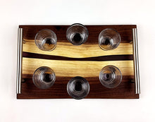 Walnut Epoxy Resin River Shot Serving Tray