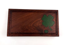 Chunky Walnut Cutting Board with Epoxy Resin 4-Leaf Clover