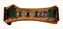 Live Edge Walnut Shot Serving Tray with Epoxy Resin 4-Leaf Clover