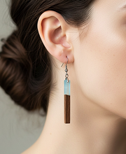 Walnut Epoxy Resin Earrings