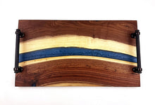Walnut Epoxy Resin River Serving Tray
