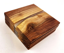 Walnut Epoxy Resin River Coasters (set of 4)