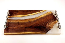 Walnut Epoxy Resin River Serving Tray