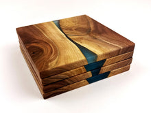 Walnut Epoxy Resin River Coasters (set of 4)