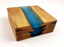 Walnut Epoxy Resin River Coasters (set of 4)