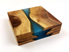 Walnut Epoxy Resin River Coasters (set of 4)