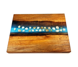 Walnut Epoxy Resin Seashell Cutting Board