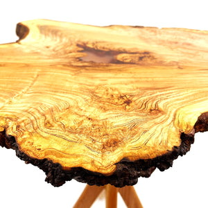 Live Edge Cherry Burl End Table with Liberty Copper Epoxy Resin with Copper Flecks