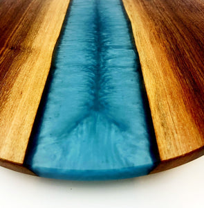 Walnut Epoxy Resin River Lazy Susan