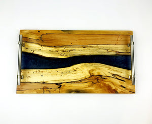 Spalted Maple Epoxy Resin River Serving Tray