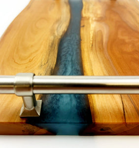 Live Edge Applewood Epoxy Resin River Serving Tray