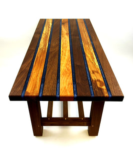 Walnut, Cherry, Applewood Epoxy Resin Coffee Table