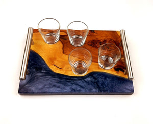 Applewood Epoxy Resin Shot Serving Tray