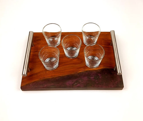 Cherry Epoxy Resin Shot Serving Tray