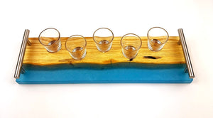 Ash Epoxy Resin Shot Serving Tray