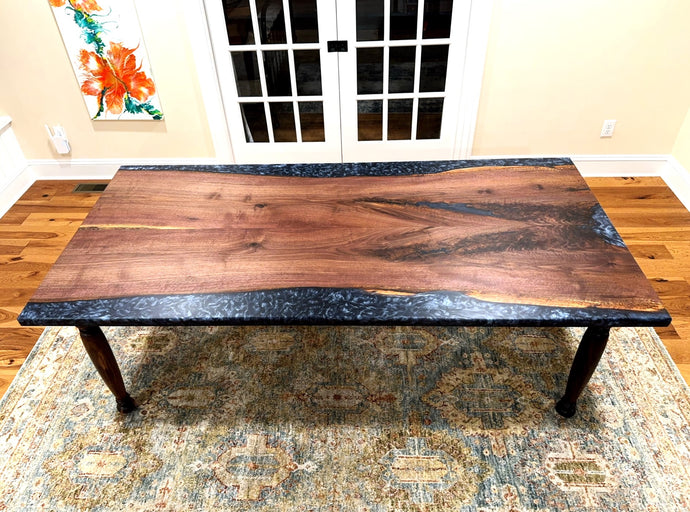 Walnut Epoxy Resin Dining Table