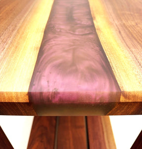 Walnut Epoxy Resin River End Table