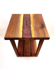 Walnut Epoxy Resin River End Table