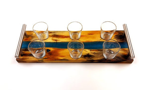 Spalted Maple Epoxy Resin River Shot Serving Tray